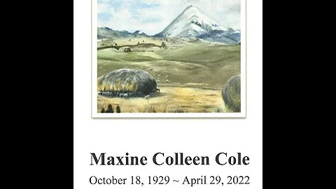 Celebration of Life - Maxine Cole
