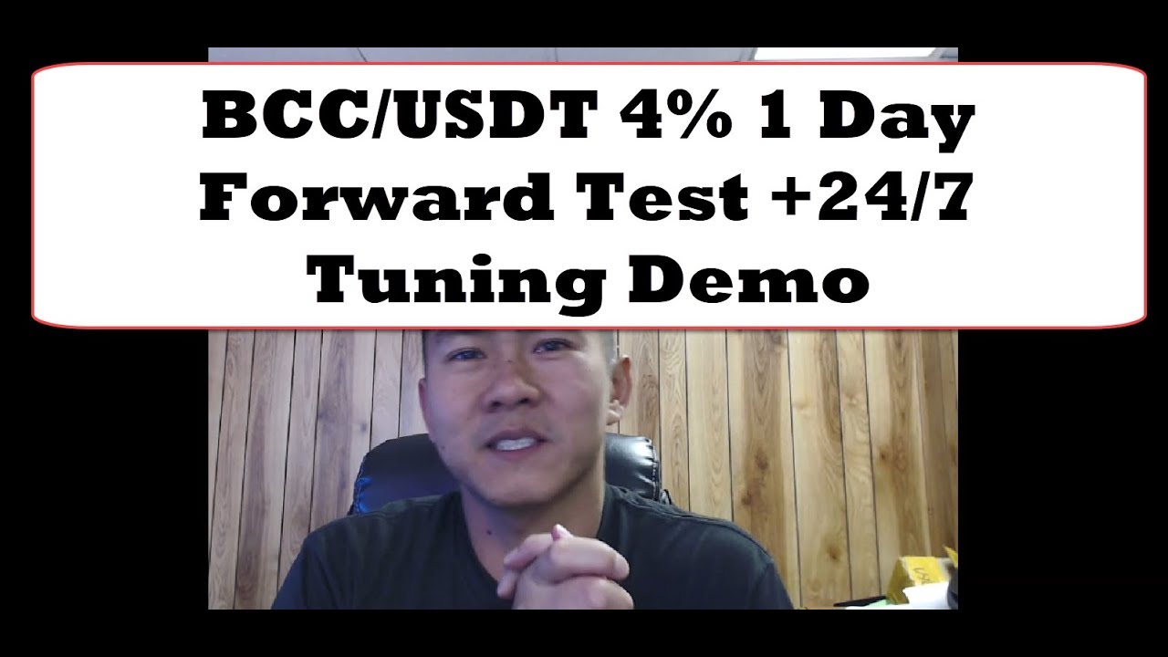 BCC USDT 4% ROI 1 Day plus 247 Autotuning Demo for Mad Hatter HAAS Online Bot