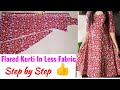 Flared Kurti in Less Fabric | कम से कम कपड़े में घेरदार कुर्ती Cutting and Stitching - Kurti Cutting