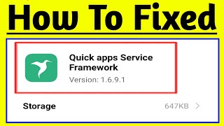 how to fix Quick app services frame work problem screenshot 2