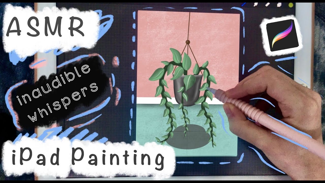 🤍 ASMR - Inaudible whispering & iPad writing Sounds - Painting (Mouth ...