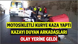 Manisa'da Motosikletli Kurye Hafif Ticari Araca Çarptı: 1 Yaralı!