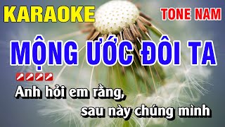 Karaoke Mộng Ước Đôi Ta Tone Nam Nhạc Sống | Nguyễn Linh