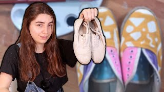 Painting Old Shoes with Acrylic Paints