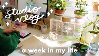 studio vlog ★ cute café drawing date, how I make riso prints, & 1st wholesale order !!!