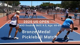 MXD Doubles Skill: 4.5, Age: 60-64 Bronze Medal Pickleball Match - US Open 2025