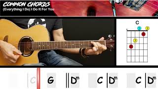 Everything I Do - Bryan Adams | GUITAR LESSON | Common Chords Resimi