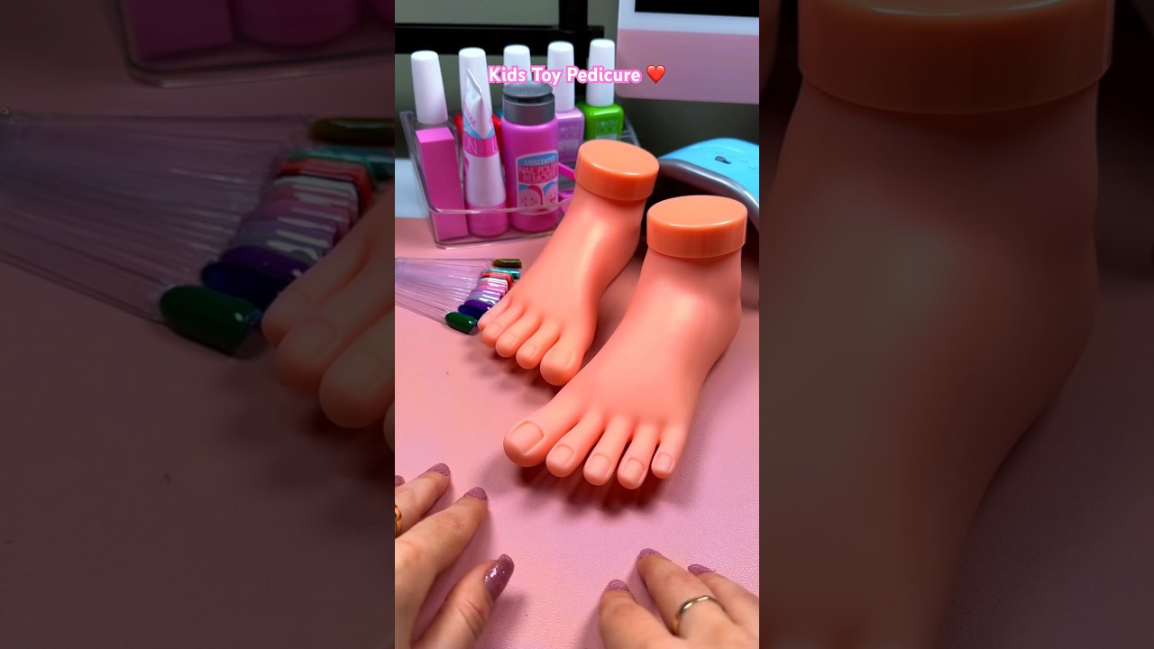 ASMR Pedicure with Kids Toys ❤️ 