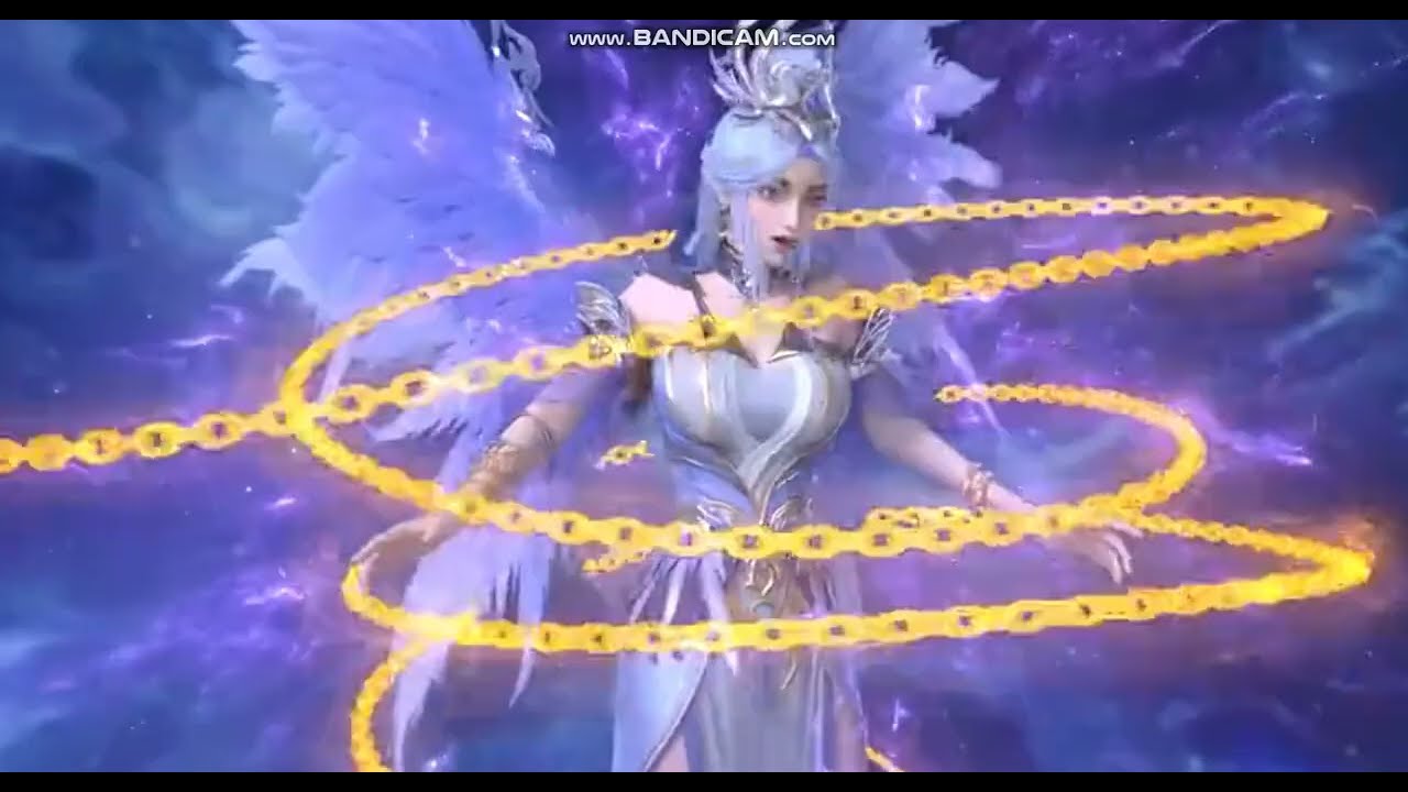 Legend girl get wrapped and tied up by magic chain (wrapped scene)