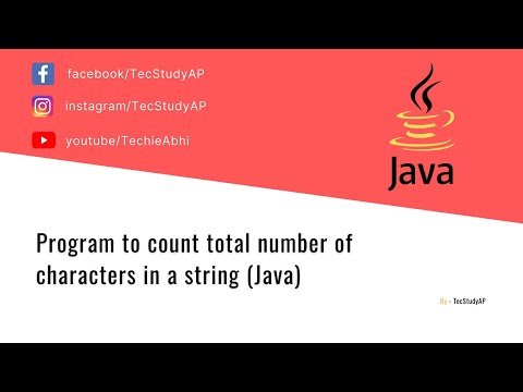 Program to count total number of characters in a string (Java)