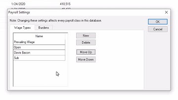 Quick Bid - Payroll Settings