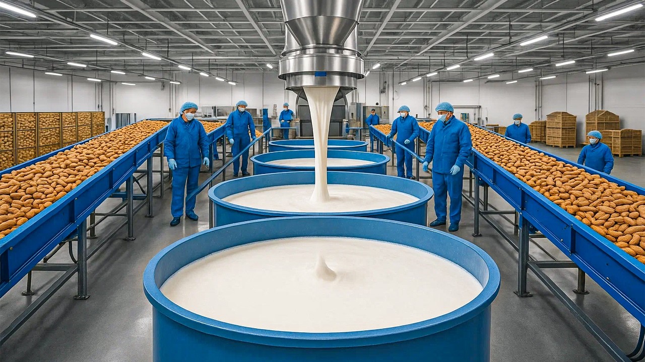 Фабрика миндального молока: от орехового до сливочного молока за считанные минуты | Секретная жиз...