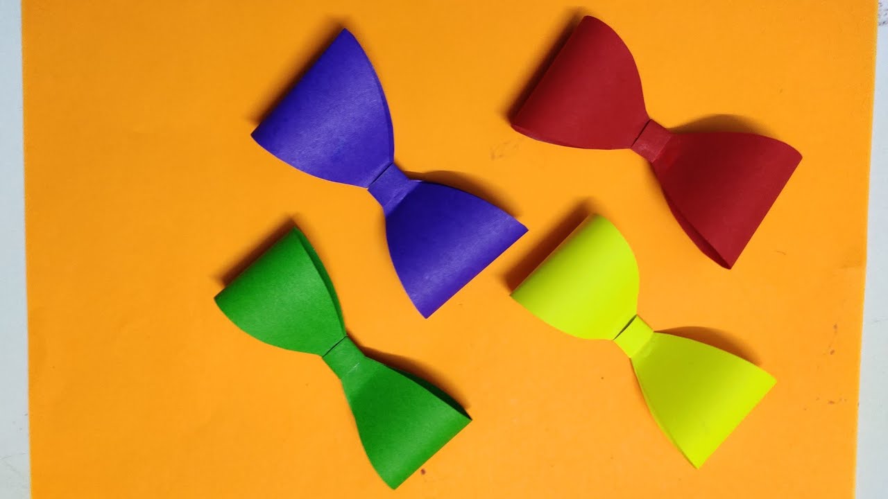🎀Paper bow/How To Make A Cute Paper Bow Step By Step For Kids/Easy