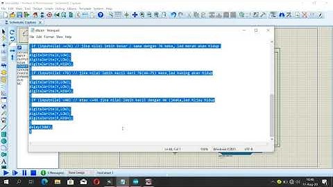 program inpit led dioda dengan potensiometer proteus dan arduino