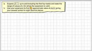 Using the binomial theorem to estimate a square root