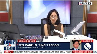 Sen. PING LACSON on Senate Leadership and Sen. Dela Rosa: Interview on DWIZ
