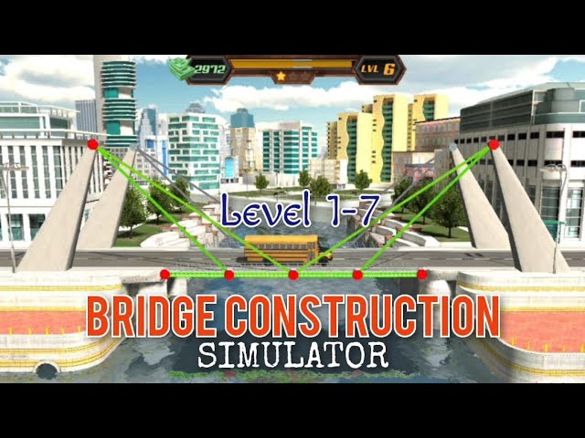 Bridge Construction Game Simulator Level 1 - 7 [Beginner] class=