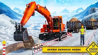Offroad Snow Excavator Simulator 2020 | Crane JCB Construction Game Fun Gameplay | Hannu Games screenshot 5