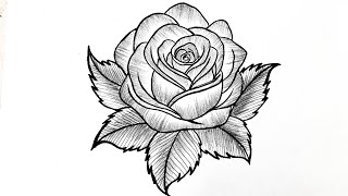 How to Draw a Rose | Easy Rose Drawing Tutorial for Beginners | Flower Drawing