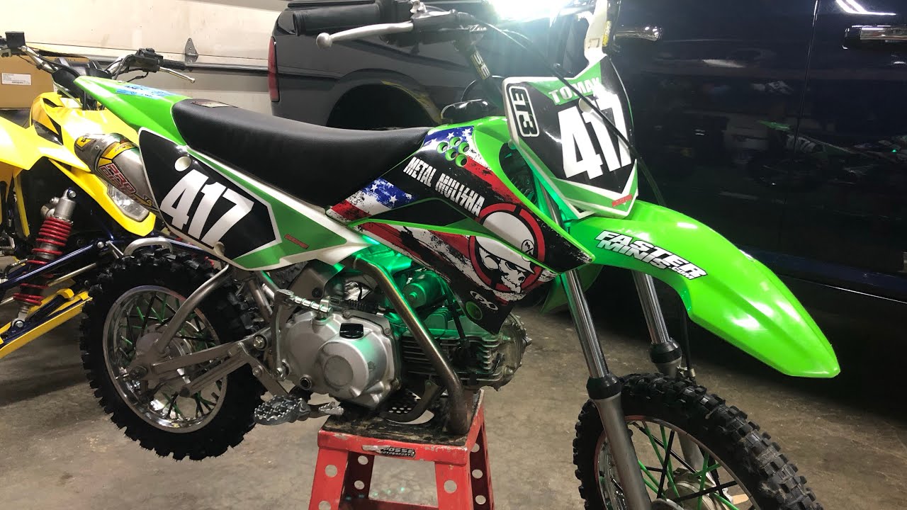 Doing Front and Rear brakes on our KLx110L ++chain & tire YouTube