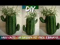 COMO FAZER VASO COM GARRAFA PET E CIMENTO/VASO CACTO 🌵 #ededucreative