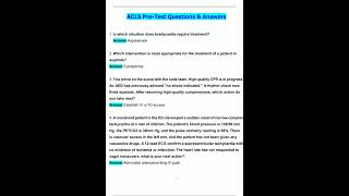 ACLS PreTest Latest 2025  2026 Update Questions and Verified Answers  100 Correct  Grade A