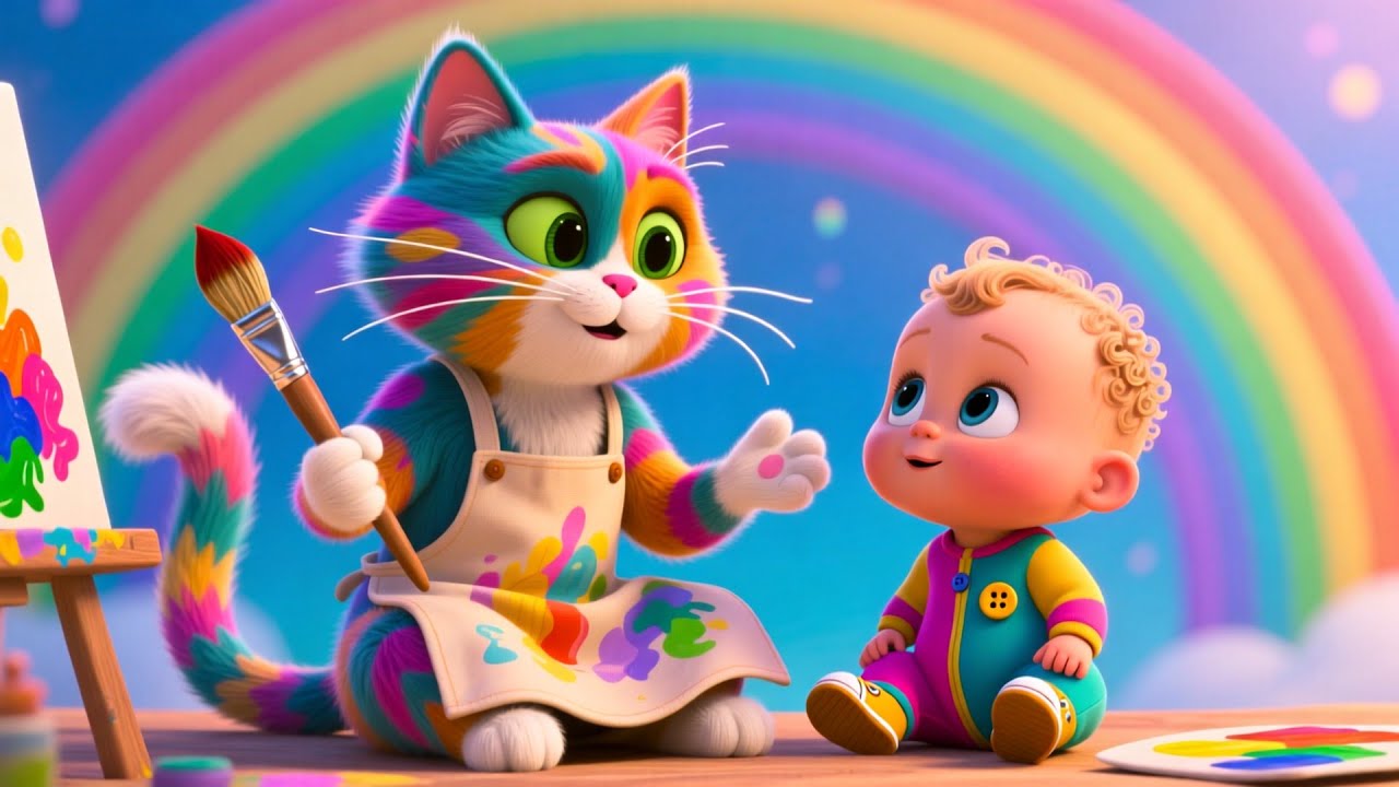 Cat’s Rainbow Learning 🌈🐱 | Learn Colors for Kids | Fun Color Adventure