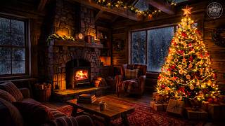 Relax in a Warm Winter Christmas Fireplace Glow 🎄🔥 Snowfall Ambience for Sleep, Reading & Peace