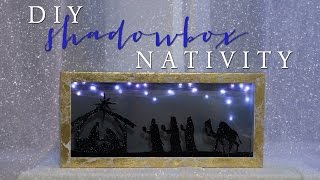 DIY Shadow Box Nativity. Make this Shadow Box Nativity for Christmas. DIY Shadow Box Nativity is perfect for the holidays to 