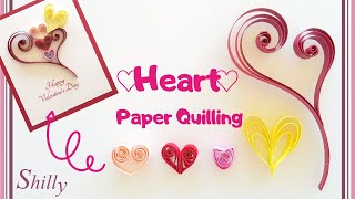 ♡ハート詰合せ♡ペーパークイリング/ハートの作り方５種類/バレンタインデーカード/How to make heart/5kinds of heart/paper quilling/Valentine