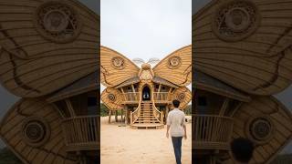 World’s Wildest Bamboo House Build — Giant Moth Mansion Timelapse | Insane Craftsmanship #shorts