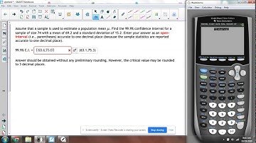 MAT130: Chapter 8 - Tinterval Ex.