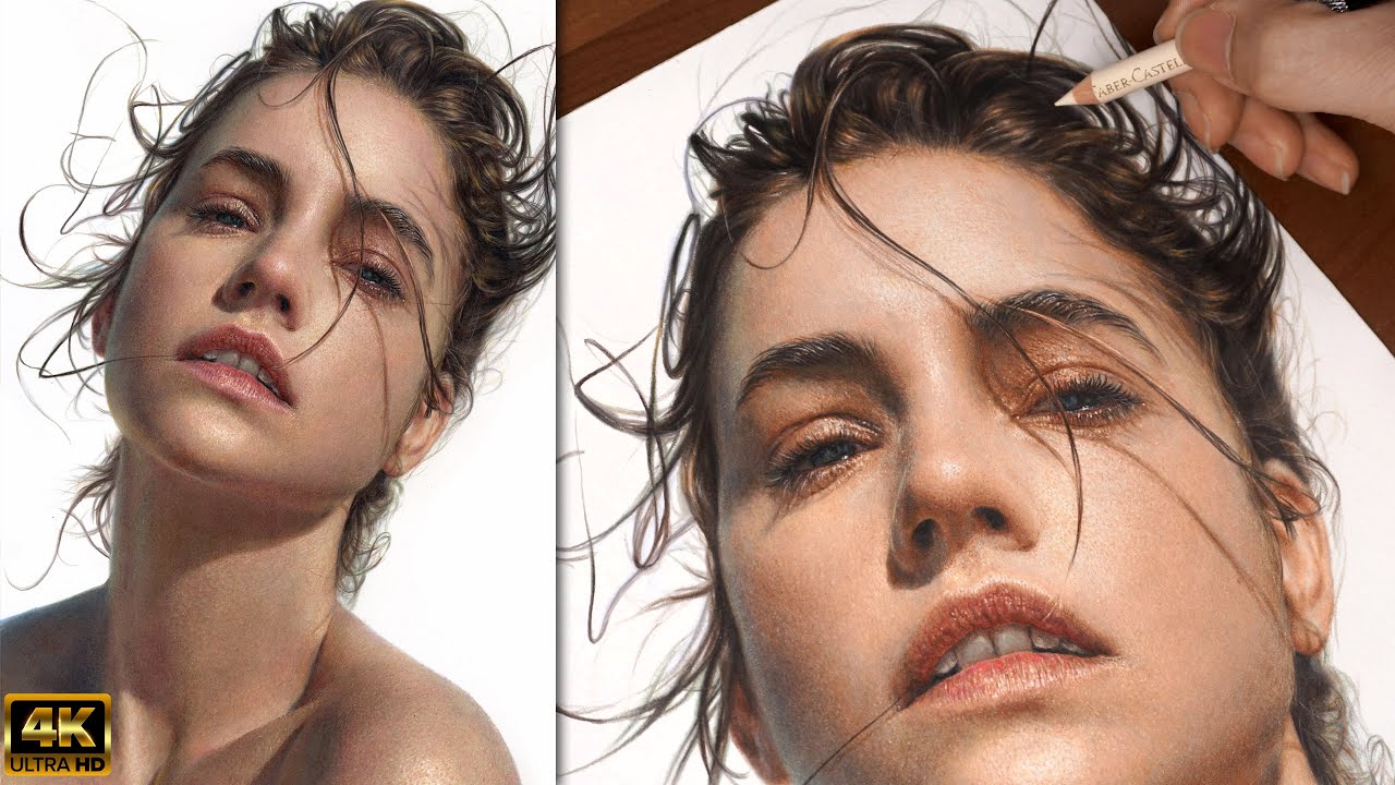 Real Time Drawing Barbara Palvin in Colored Pencil || Part 3