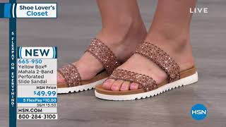 Yellow Box Mahala 2Band Perforated Slide Sandal