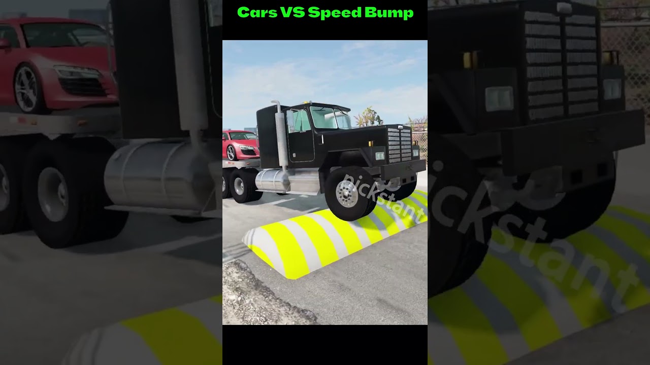 Cars vs Giant Speed Bump - BeamNG.drive