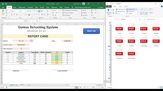 How to generate Student Marksheet Report Card PDF Automatically with VBA Macros in Excel Hindi Urdu.