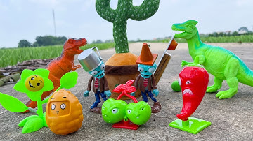 Plants vs zombies ngoài đời thực - Trò chơi săn tìm đồ chơi con vật và hoa quả Part 153