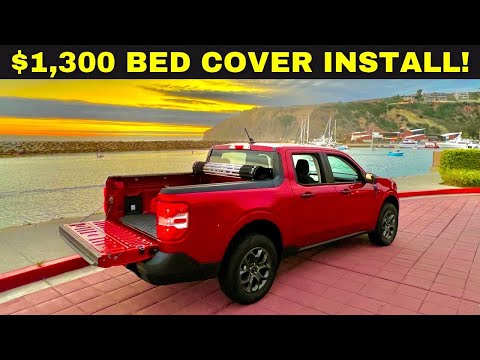 Ford Maverick $1,300 Rev Hard Roll Up Tonneau Bed Cover Installation + Rough Country Truck Bed Mat!