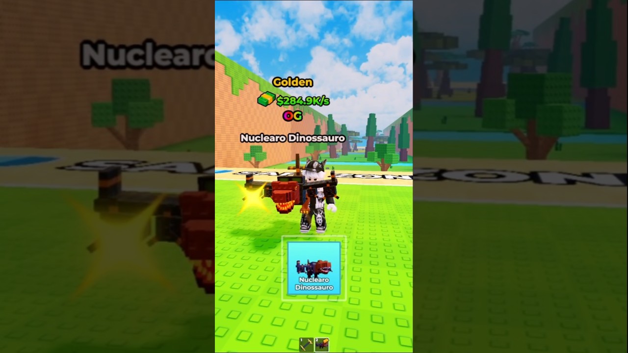 Kicking Lucky Blocks until I got the Nuclear Dinosaur 🦖 #roblox #challenge