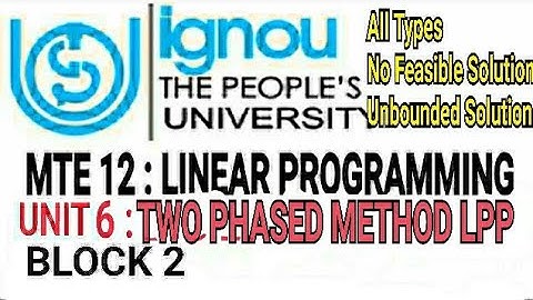 #15 solution of lpp by Two Phased method Two Phased Simplex lpp MTE 12 ignou BSc By Ramadan Tutorial