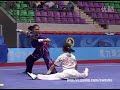 Amazing wushu female fight spear