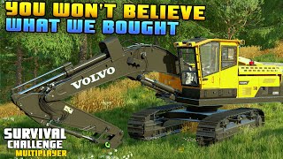 YOU WONT BELIEVE WHAT WE BOUGHT! | Survival Challenge CO-OP | FS22 - Episode 53