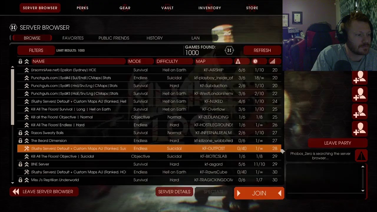 Phobos Zero Live Stream