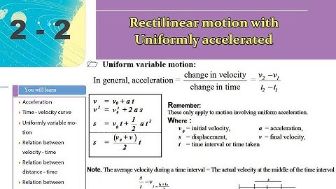 Rectilinear motion with Uniformly accelerated