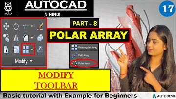 AutoCAD | How to use Polar Array |#08| हिन्दी | Modify toolbar |AutoCAD Basic tutorial for beginners