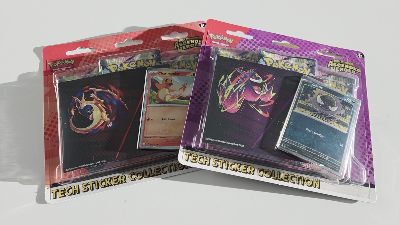 Avataan Pokémon-kortteja: Ascended Heroes tech sticker collection, 2 kpl