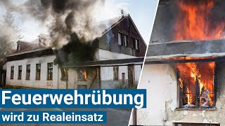 Feuerwehr-Übung Wird Zu Realeinsatz Kamerad Von Flammen Eingeschlossen