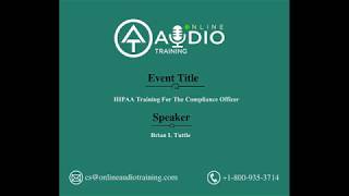 Information HIPAA Training For The Compliance Officer News