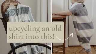 how to upcycle a shirt into a baby romper | thrift flip baby clothes!