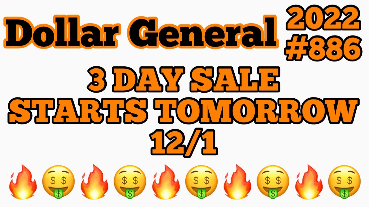 Dollar General 3-day Sale starts Thursday! 